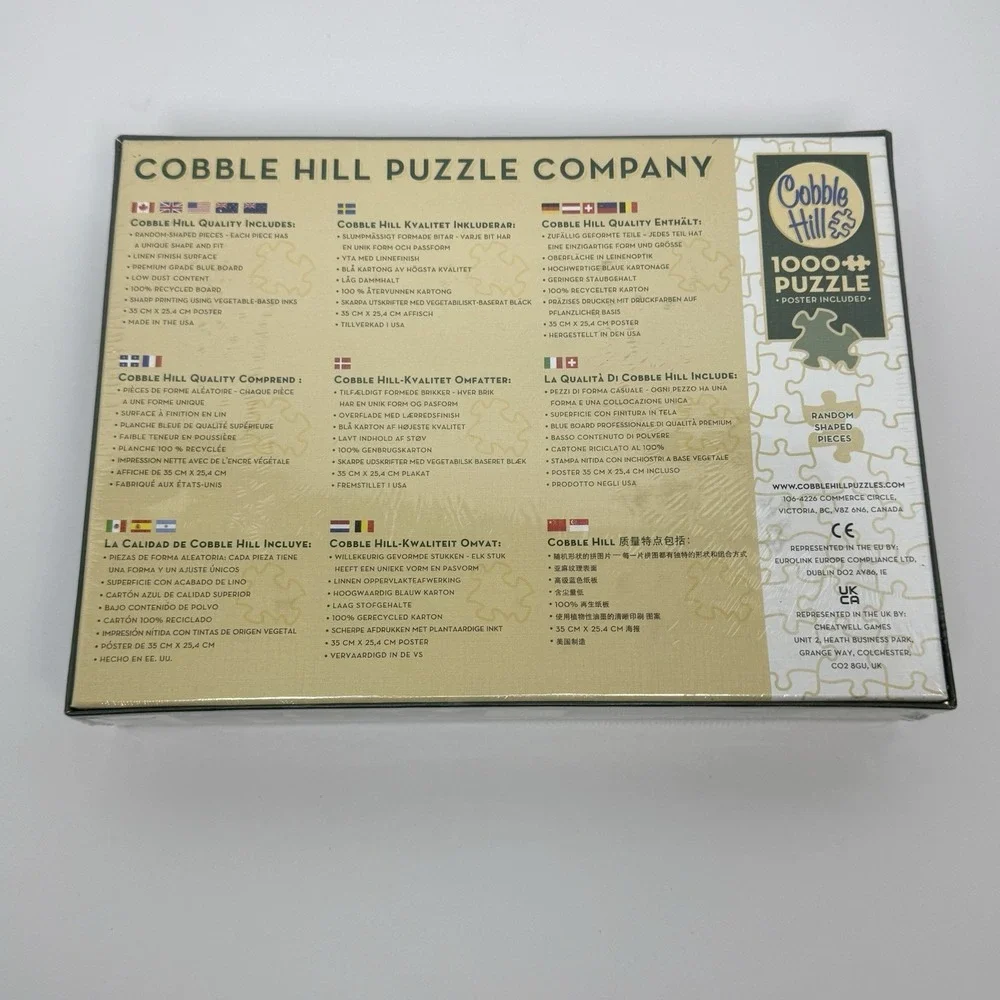 Cobble‎ Hill Christmas Ornaments 1000 Piece Puzzle With Poster Brand New Sealed